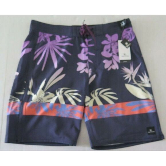 Rip Curl Mirage Fader CBOQB9 0049 Men's Sz 32 Navy Floral 20" Boardshorts - Picture 1 of 4